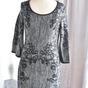 DB Established 1962 Dress 3/4 Sleeve Black Gray size 6